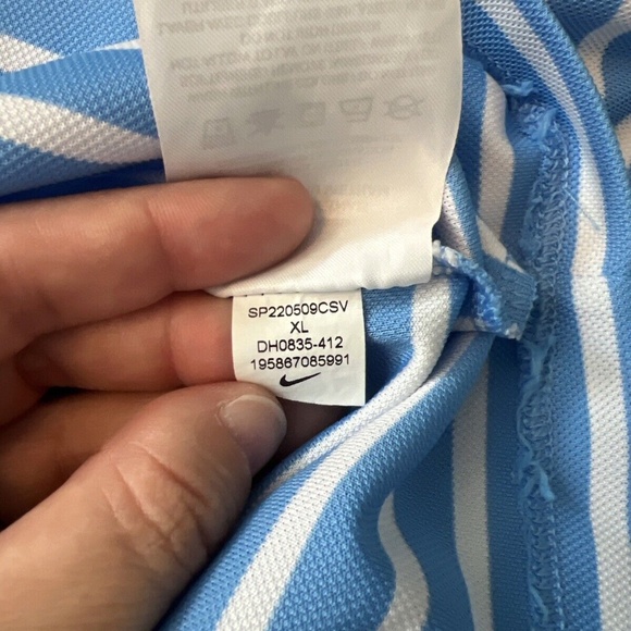 Nike Dri Fit Golf Polo Blue/White Stripe Size XL - Picture 8 of 9